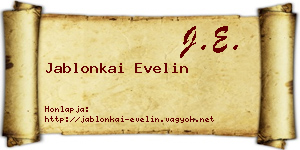 Jablonkai Evelin névjegykártya