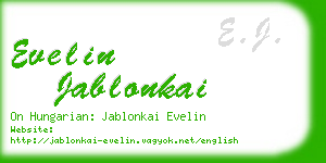 evelin jablonkai business card